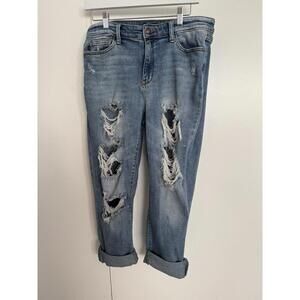 Judy Blue Jeans Size 9/29 Light Wash Distressed Boyfriend Fit